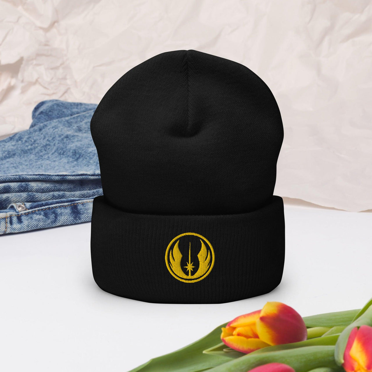 Cuffed Beanie Jedi Orden Logo Design bestickt - SABER KING FX LIGHTSABERS®