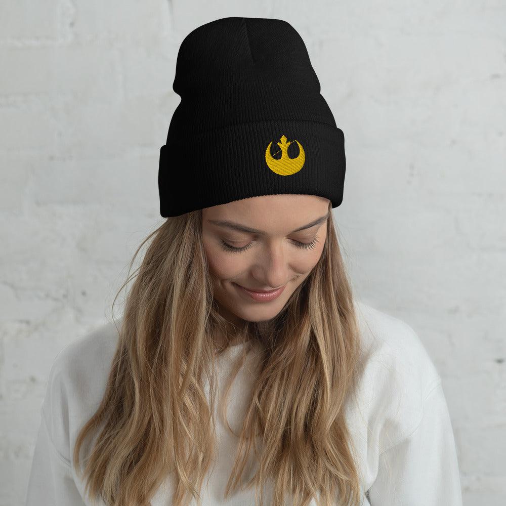 Cuffed Beanie Rebel Alliance Logo Design bestickt - SABER KING FX LIGHTSABERS®