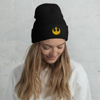 Thumbnail for Cuffed Beanie Rebel Alliance Logo Design bestickt - SABER KING FX LIGHTSABERS®