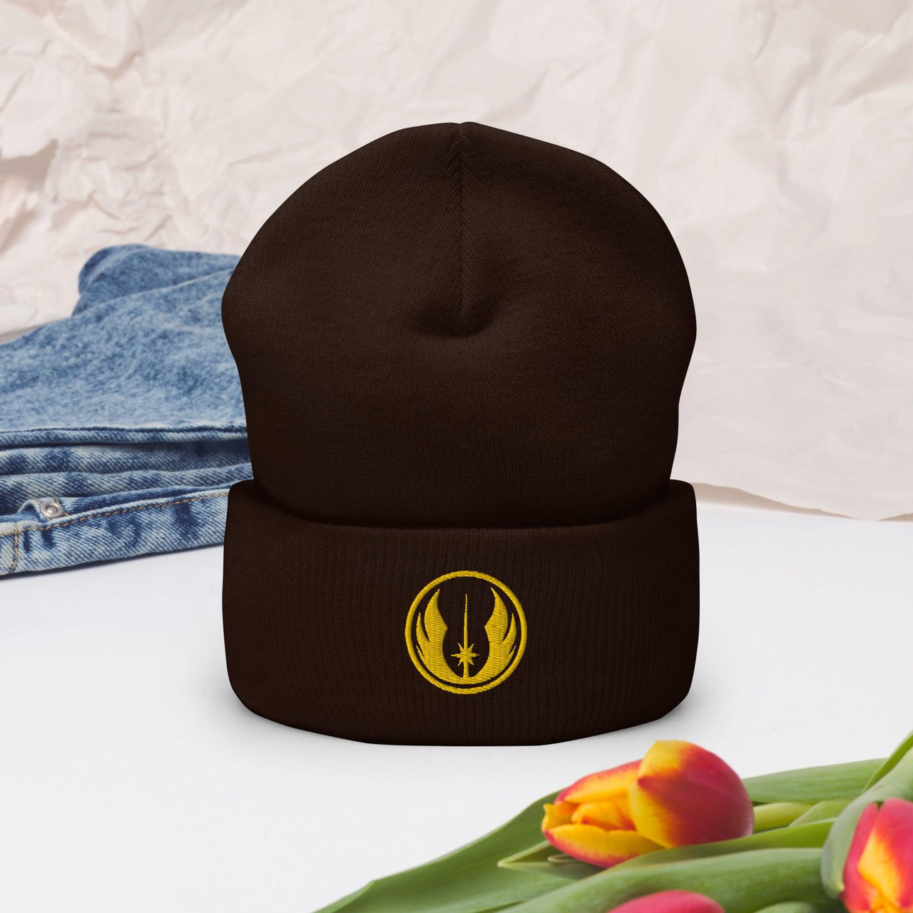 Cuffed Beanie Jedi Orden Logo Design bestickt - SABER KING FX LIGHTSABERS®