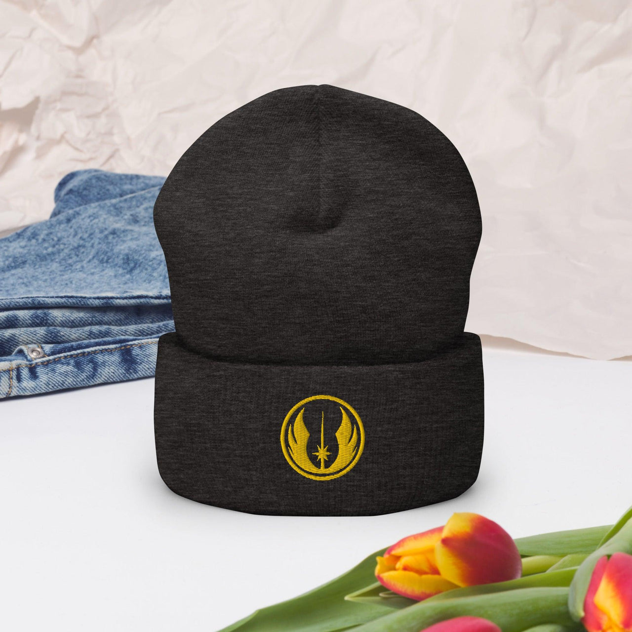 Cuffed Beanie Jedi Orden Logo Design bestickt - SABER KING FX LIGHTSABERS®