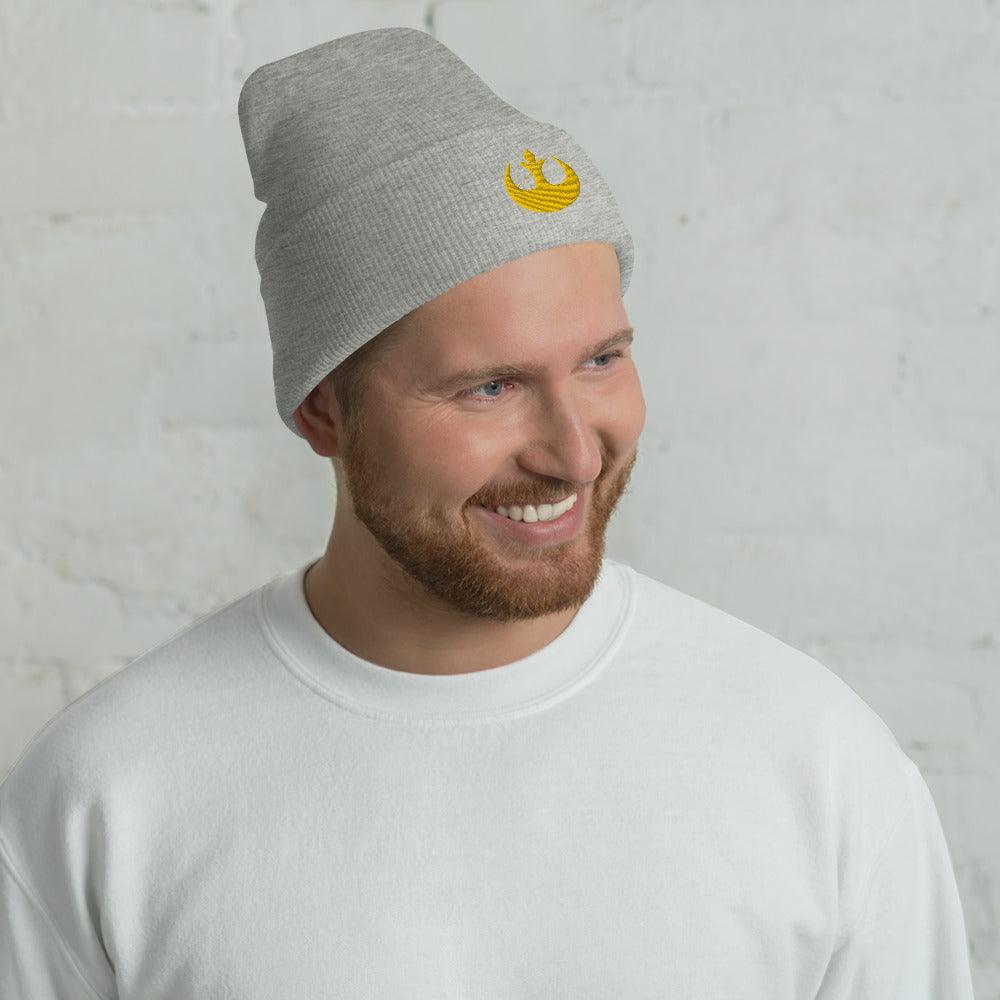 Cuffed Beanie Rebel Alliance Logo Design bestickt - SABER KING FX LIGHTSABERS®