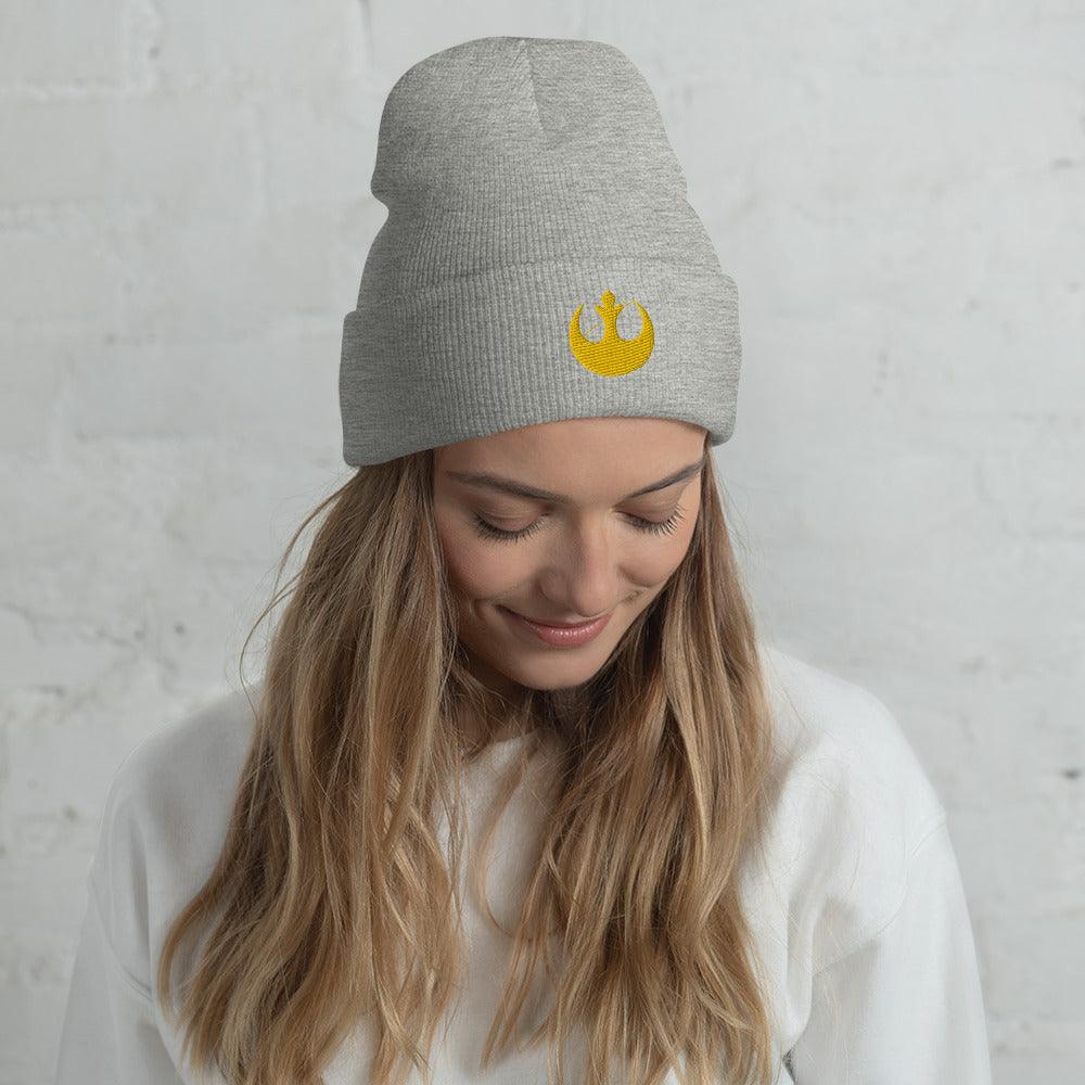 Cuffed Beanie Rebel Alliance Logo Design bestickt - SABER KING FX LIGHTSABERS®