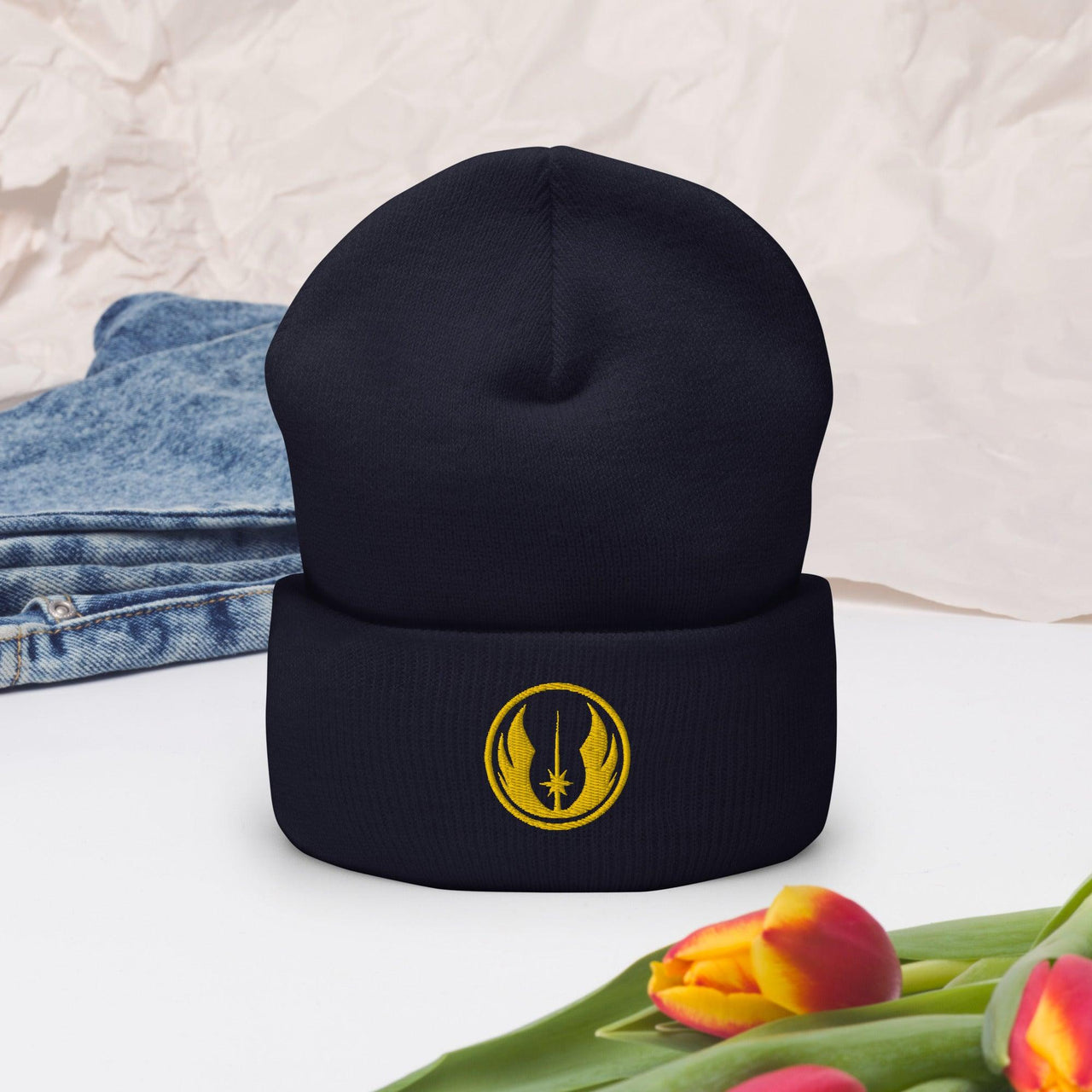 Cuffed Beanie Jedi Orden Logo Design bestickt - SABER KING FX LIGHTSABERS®