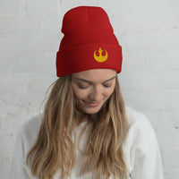 Thumbnail for Cuffed Beanie Rebel Alliance Logo Design bestickt - SABER KING FX LIGHTSABERS®